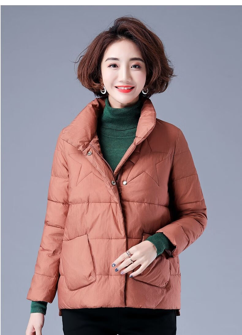 短款外套年秋冬女装韩版短款棉袄女冬装韩版宽松棉服妈妈立领小棉衣