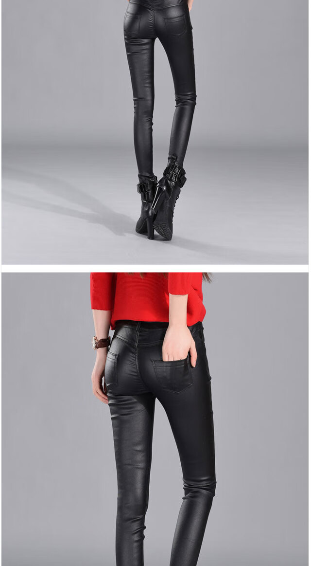 专卖店商品编号:10038295987480商品名称:秋冬新款亚光磨砂pu皮裤女外