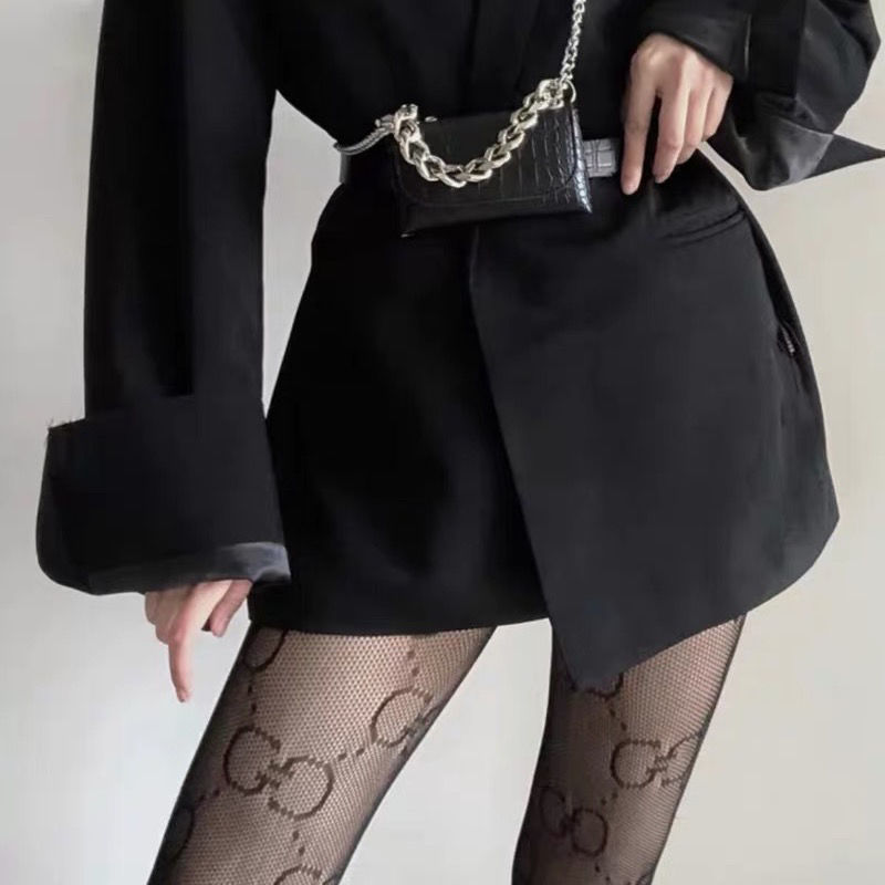 字母丝袜jk性感蕾丝c打底袜光腿神器网红黑丝渔网女长袜子ins潮黑色小