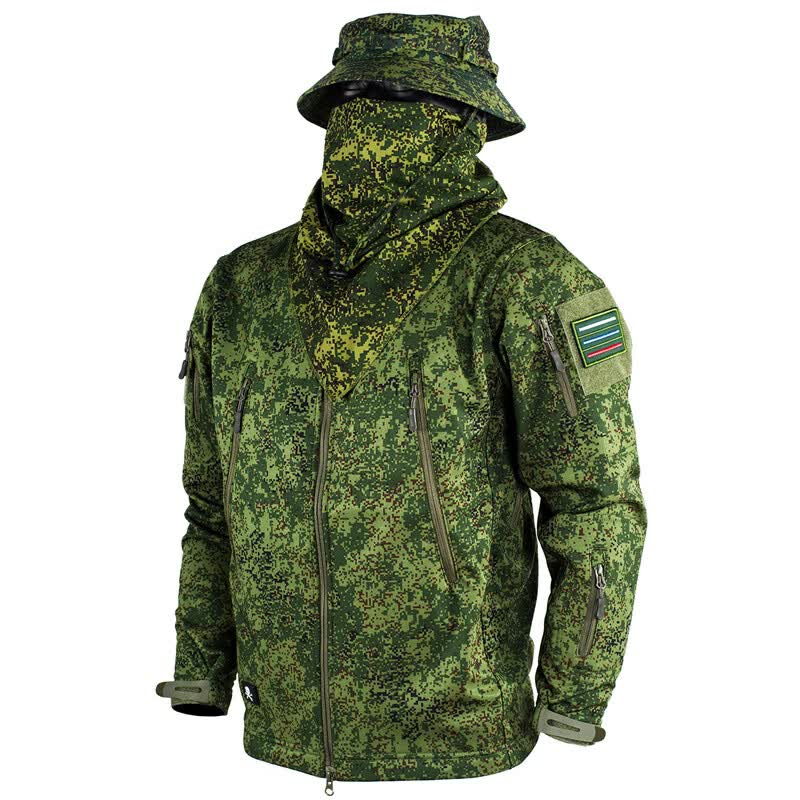 ge俄罗斯迷彩冲锋衣男外套户外春秋季防雨暴雨软壳绿色迷彩服旗舰官方