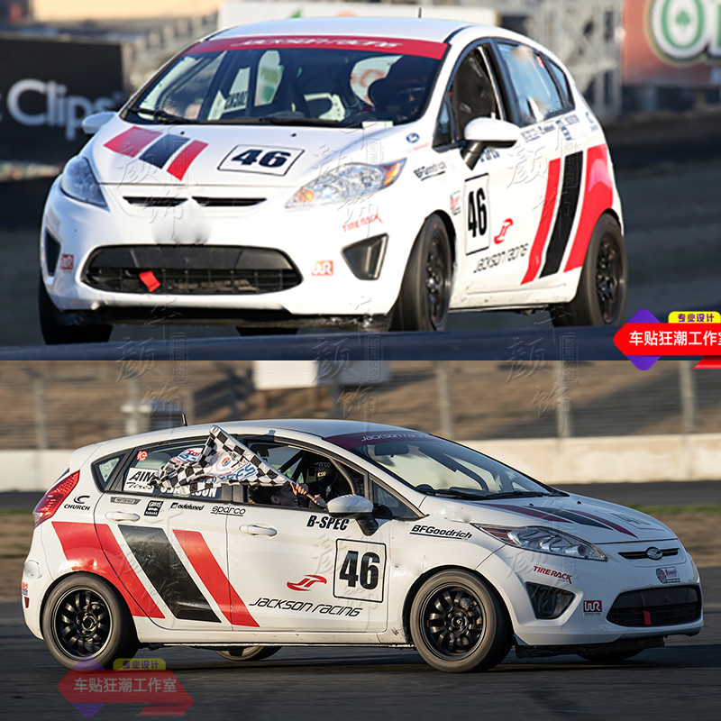 本田新老飞度赛车拉花适用于 雨燕改装车身贴纸 个性全车贴画 a【图片