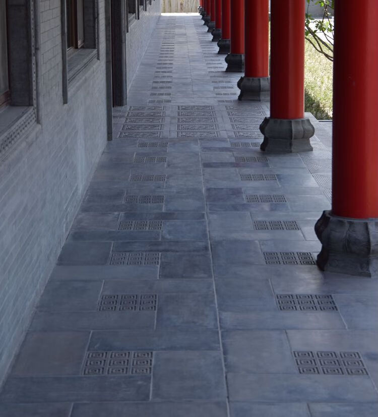 砖雕中式仿古建筑材料古建青砖地面砖户外花园庭院地砖30cm 秦龙纹