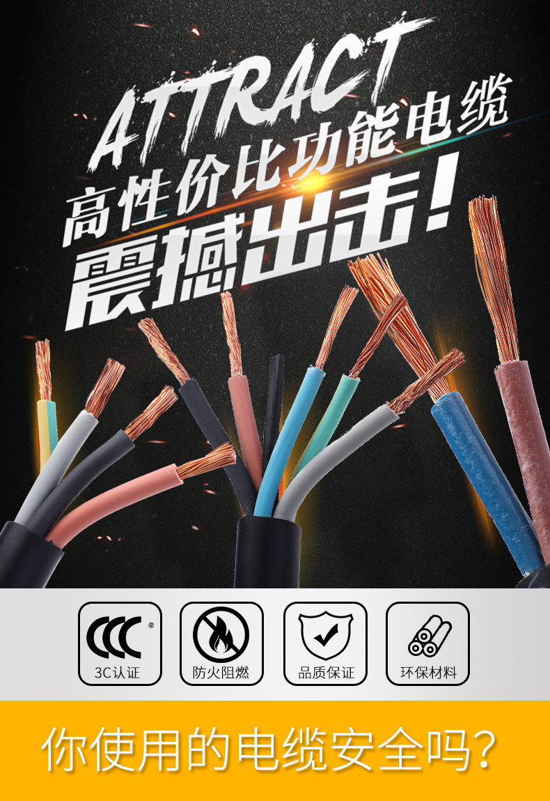 渤通缆 橡胶软电缆yz 2 3芯1.5 2.