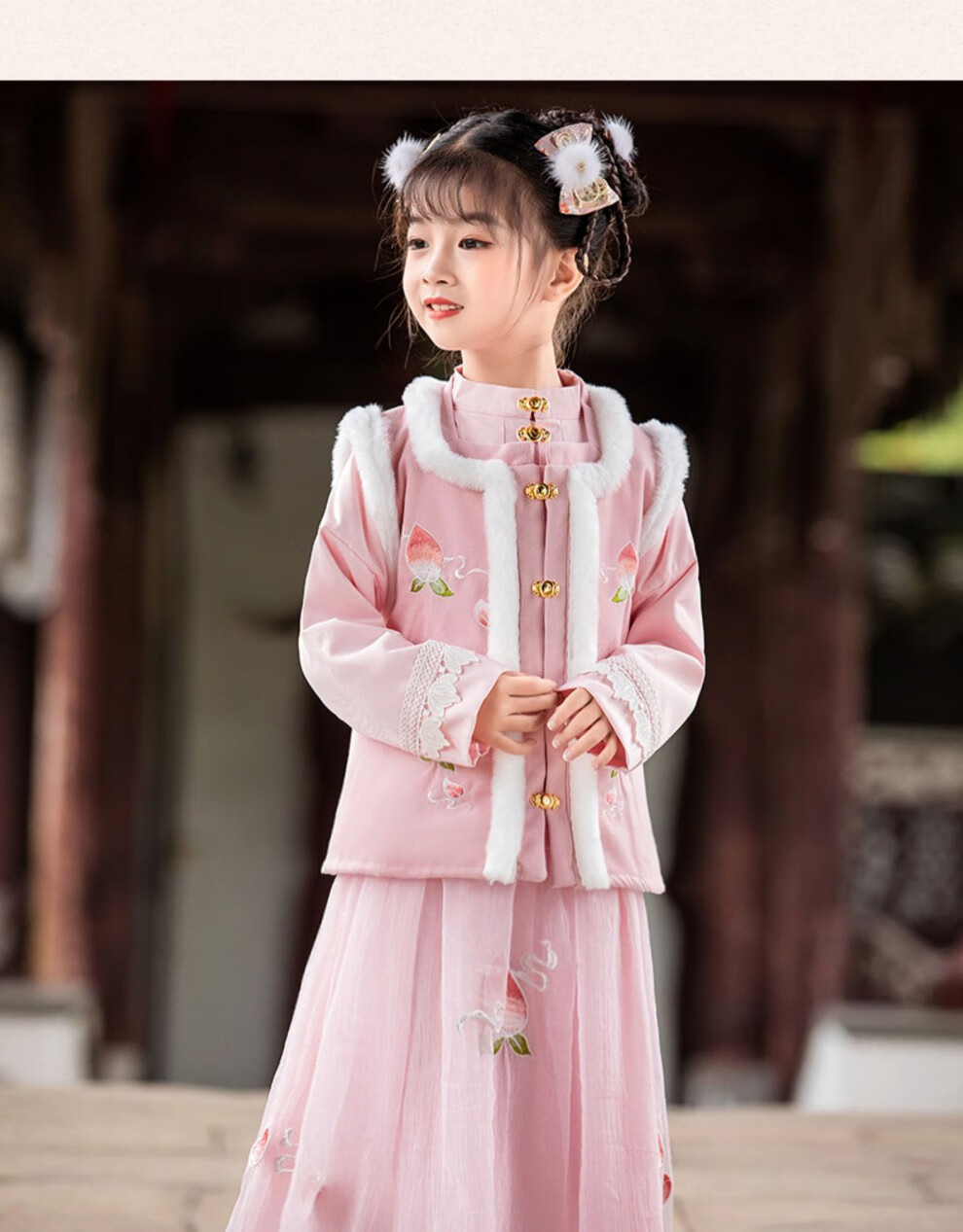 加绒汉服冬款女孩超仙冬季拜年服加厚冬装古装中国风过年唐装小秋定制