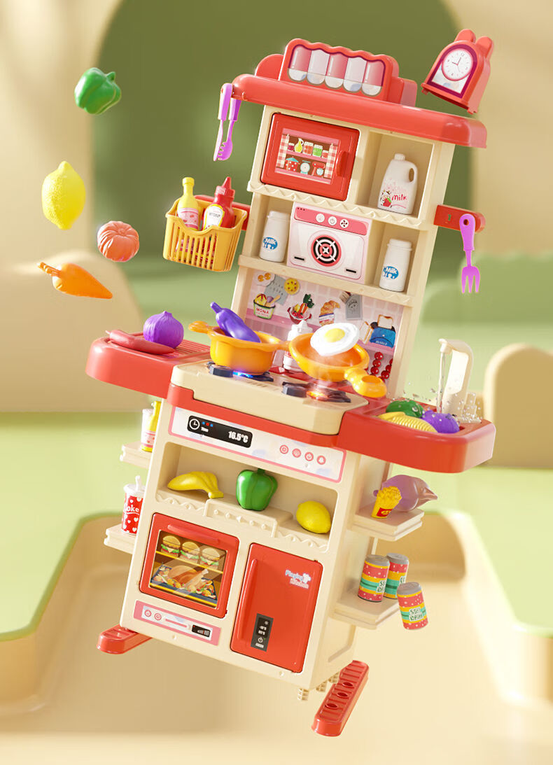 厨房玩具套装仿真厨具做饭煮饭4宝宝5女童3岁以上6儿童女孩过家家85cm