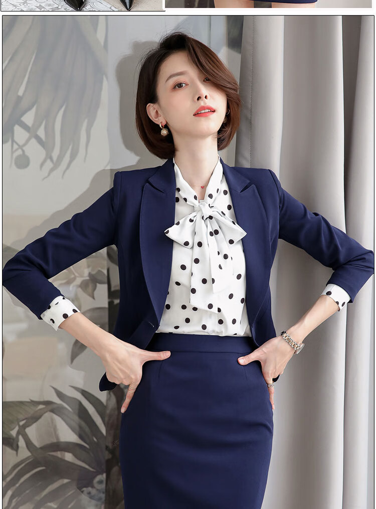 播音主持艺考服装女讲师气质时尚西装套装正装学生上镜装 黑色西装