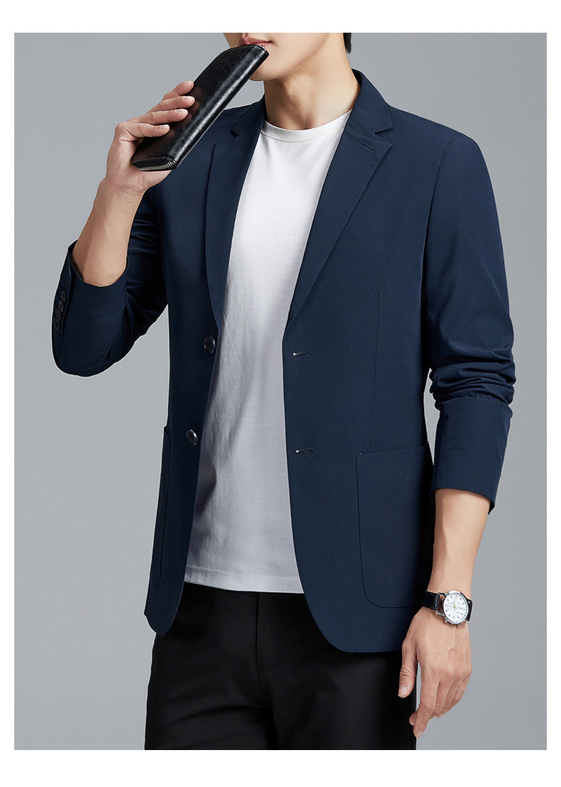 金盾(jindun)秋季新款西服男士商务休闲西装男士外套修身单西服男轻奢