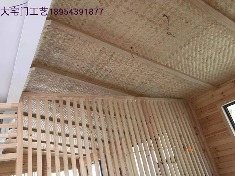 装修吊顶竹席装修竹席吊顶复古贴墙竹编背景民宿饭店墙面装饰材料酒店