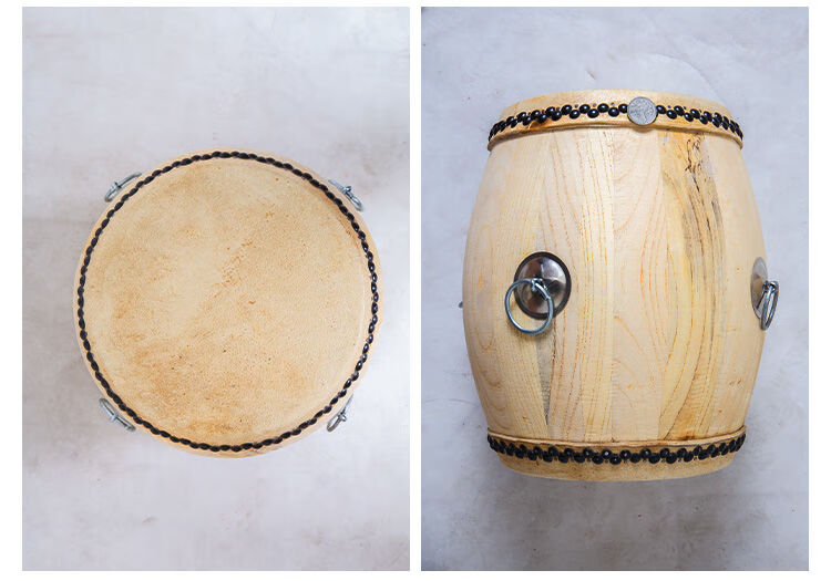 高音鼓牛皮鼓手工原木鼓民间戏曲剧团鼓川堂鼓椿木白茬鼓战鼓堂鼓65寸