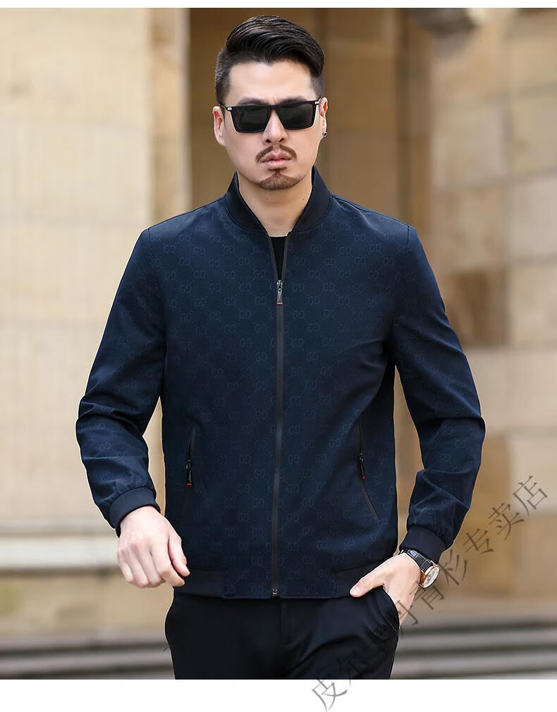 皮尔卡丹高档男装 夹克外套男中老年人春秋装男士外套30岁爸爸中年