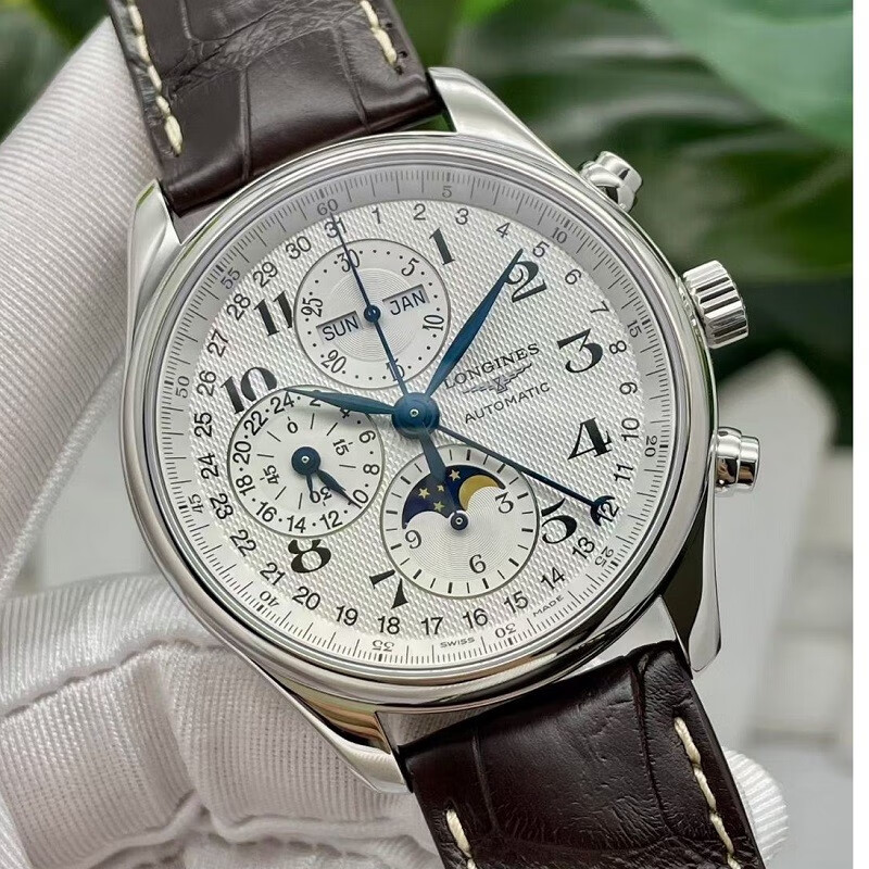 【二手95新】浪琴手表八针月相男表自动机械表 表盘40/42mml2.673.4/l