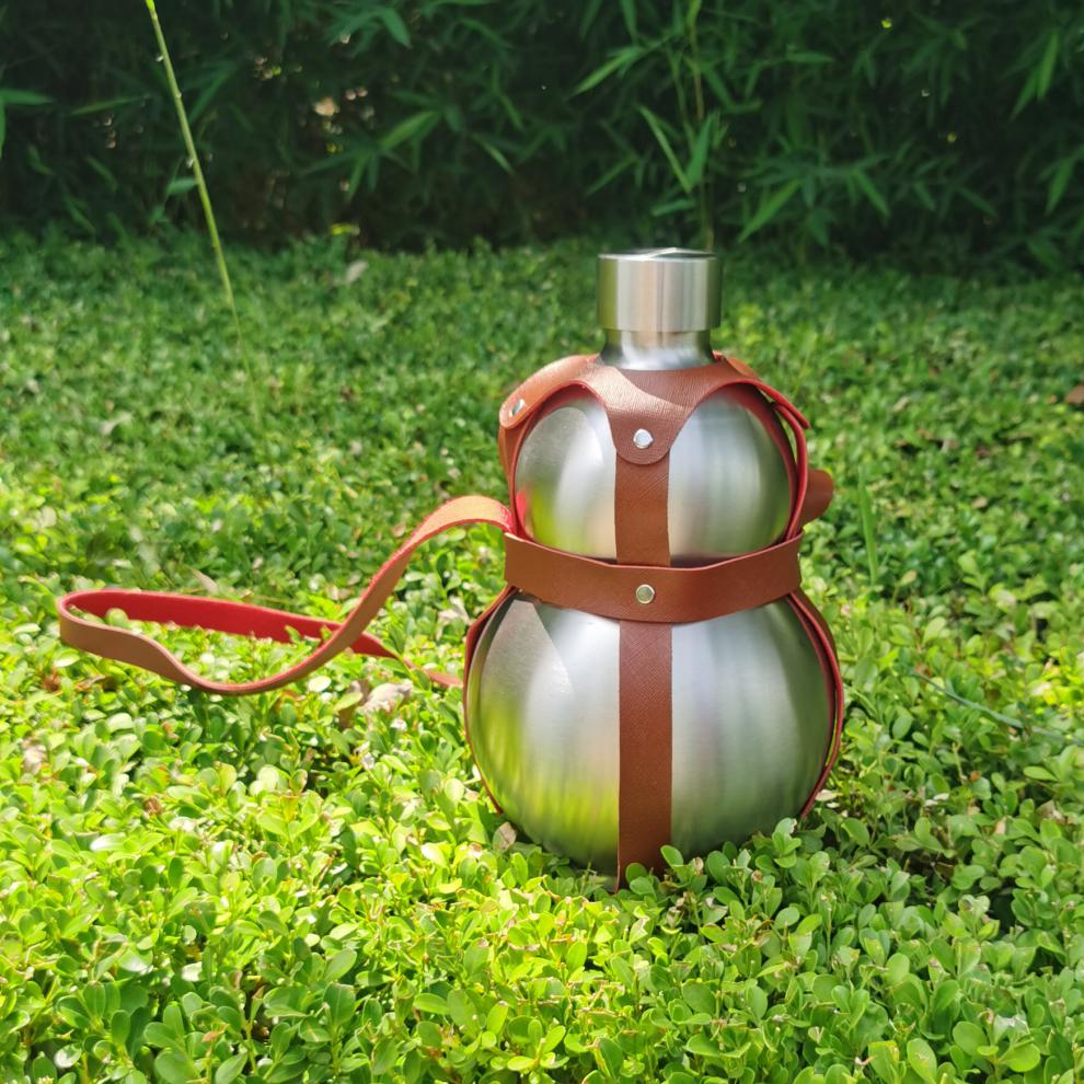 2022新款不锈钢葫芦酒壶304不锈钢酒壶水壶白钢酒葫芦1斤3斤7斤随身