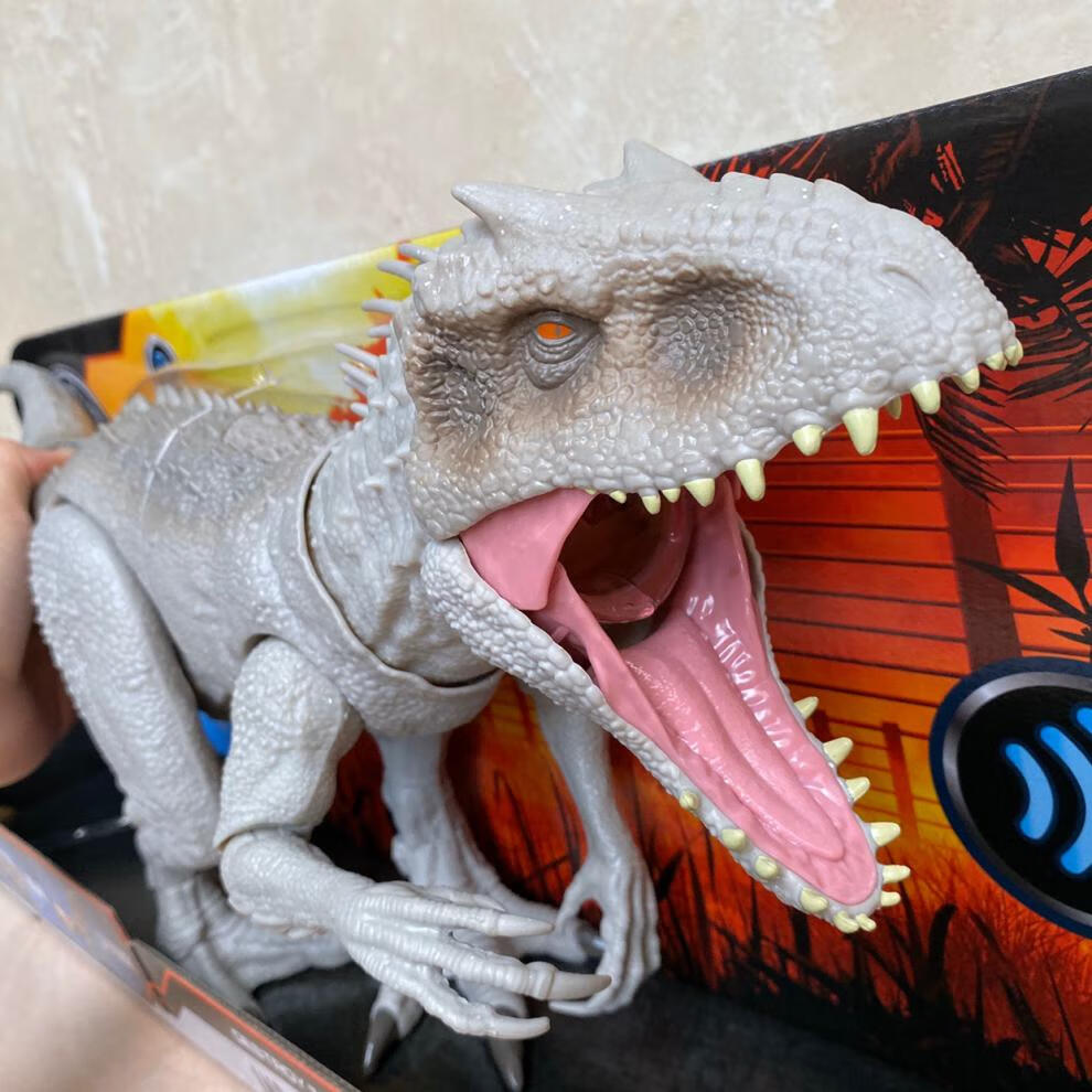 美泰侏罗纪世界电影同款暴虐霸王龙可发声恐龙模型男孩儿童玩具的gct