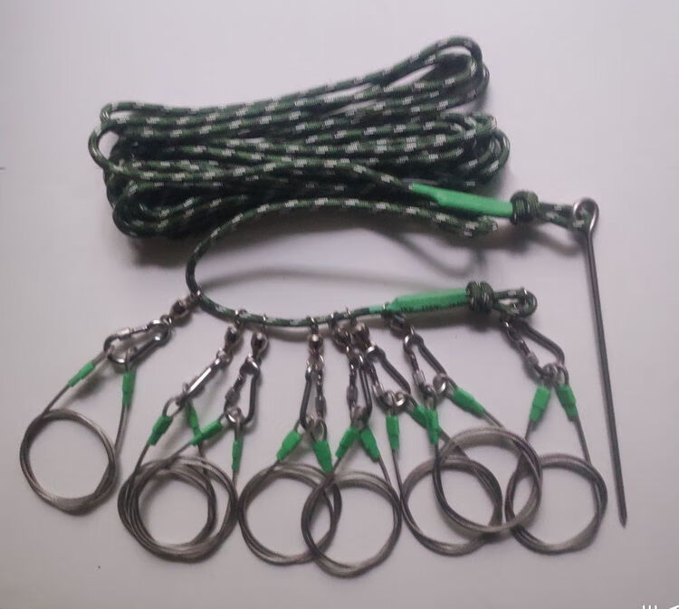 大物锁鱼扣钢丝绳大鱼活鱼拴鱼器串养捆渔青鱼草鱼套栓绳巨物鱼锁拴鱼