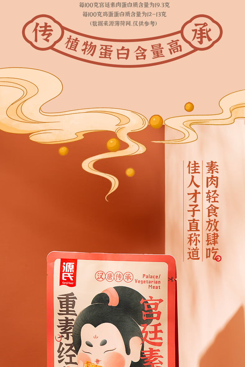 京享美食源氏宫廷素肉手撕豆干人造肉小包装零食休闲食品香辣味90g约6