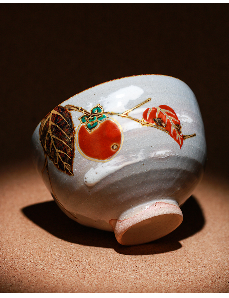 沐享日式手工抹茶碗清水烧乐烧茶具古玩收藏艺术品陶瓷茶碗款3米色碗