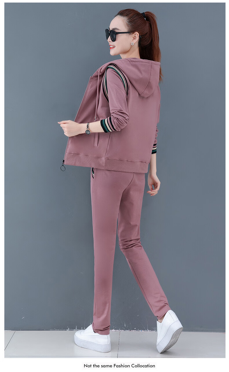 女士秋季运动套装休闲韩版40岁至45多岁女人穿的秋天衣服显瘦洋气秋装