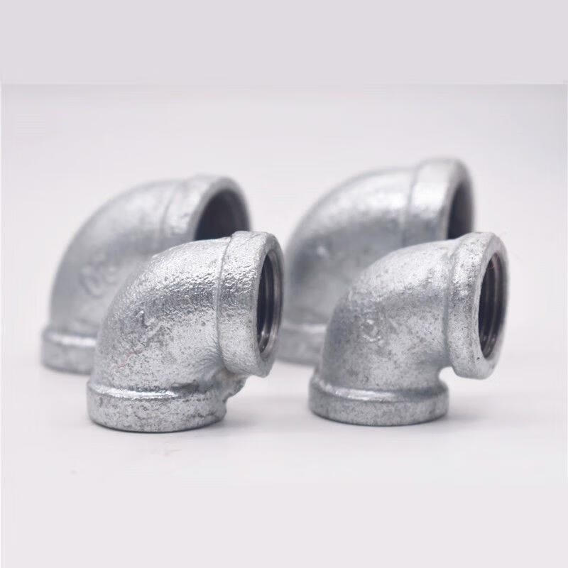 管件镀锌弯头三通4分6分内丝弯头镀锌管件铸铁丝口配件4分dn15弯头