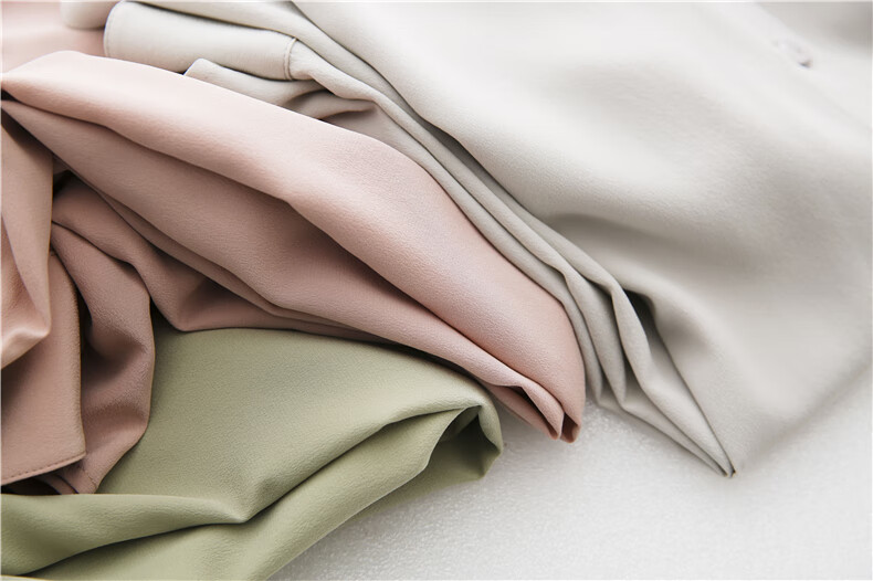 重磅厚真丝衬衫女长袖纯色桑蚕丝小衫宽松基础款衬衣秋新款 水灰色 s