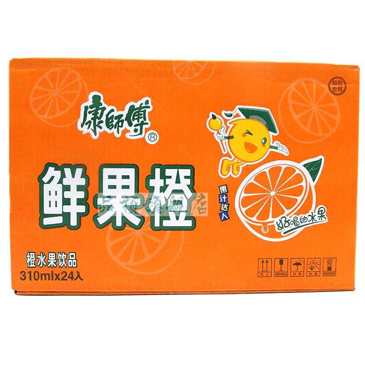 康师傅鲜果橙饮料易拉罐橙汁310m*24罐整箱橙汁饮料夏季畅饮【图片