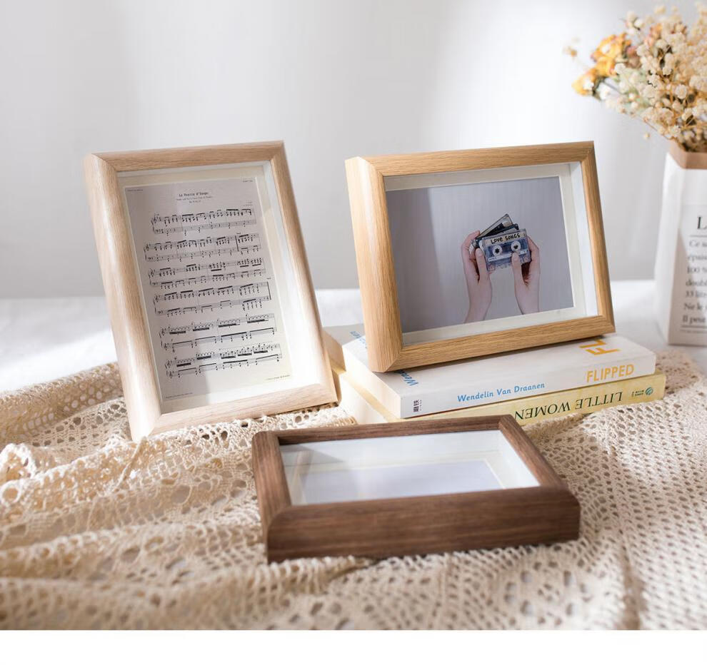 玖维娅简约立体相框摆台6 7寸8寸10寸a4镂空像框挂墙加洗照片框桌面