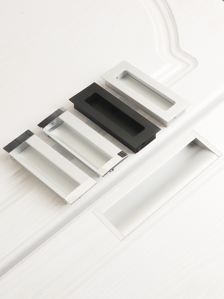 暗装拉手抽屉拉手现代简约内嵌移门开槽嵌入式柜门把手铝合金扣手 f款