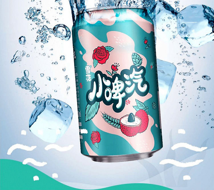 玉泉韵雪花小啤汽 无醇玫瑰荔枝味碳酸饮料 500ml*6瓶装【图片 价格