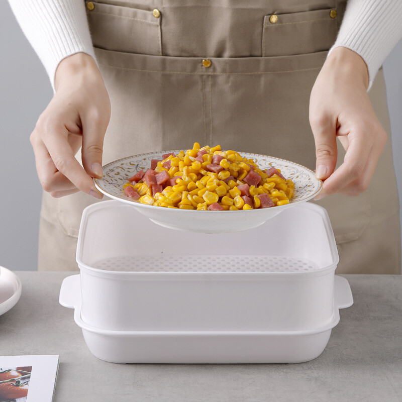 微波炉蒸专用器皿饭菜包子馒头加热带盖蒸盒塑料蒸锅