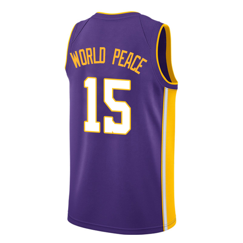 滕讯体育nba全明星新赛季湖人37号阿泰斯特球衣5号慈世平复古定制版