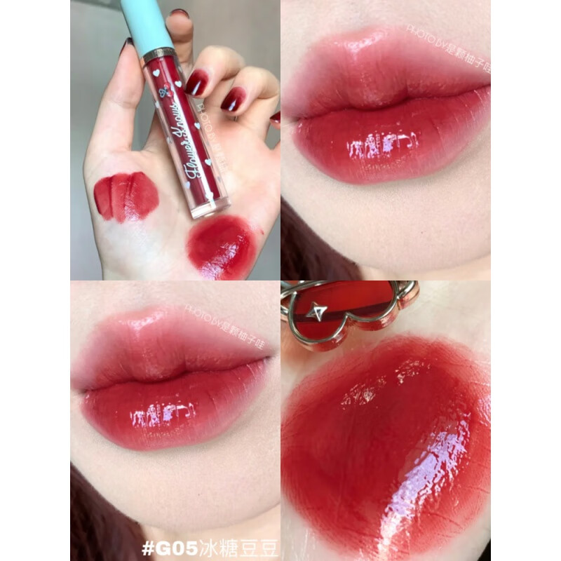 唇釉樱桃派对甜心棒镜面水光口红女小众品牌秋冬色系桔红色轻雾m01小