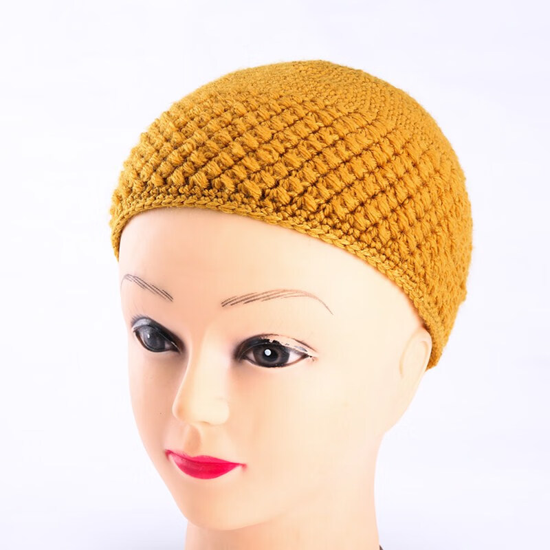 出家人僧帽秋冬款僧人用品和尚帽子保暖秋冬季男女毛线针织帽 兔毛款