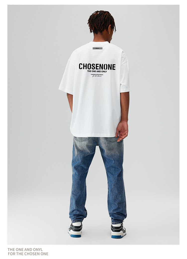 chosen1ch1国潮牌新款夏季基础字母logo创意排版印花ch短袖男女美式