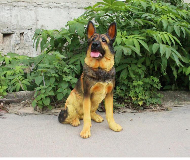 仿真狗狗摆件客厅落地雕塑户外庭院花园动物模型大型假狼狗玻璃钢