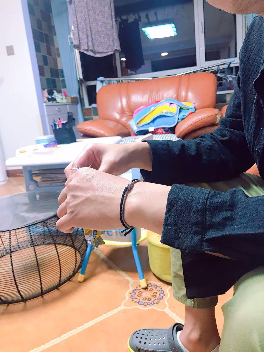 佩觉 情侣小皮筋手链送男朋友小皮套一对学生闺蜜女头绳情人节七夕