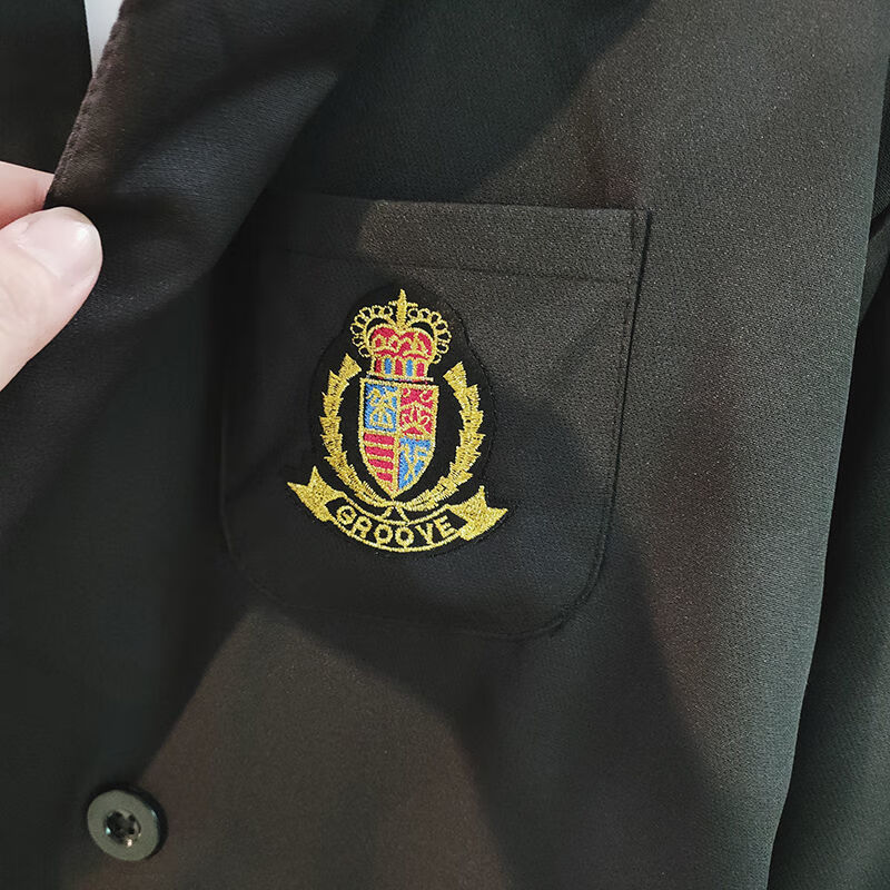 啄木鸟春季男装新款学院风炸街小西装潮男dk制服徽章宽松情侣装学生