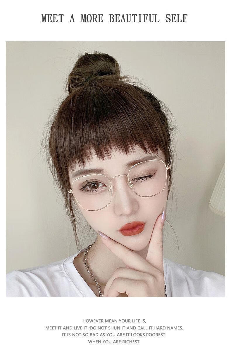 眉上狗啃刘海假发女刘海片日系自然无痕短刘海假发片真发丝二次元浅