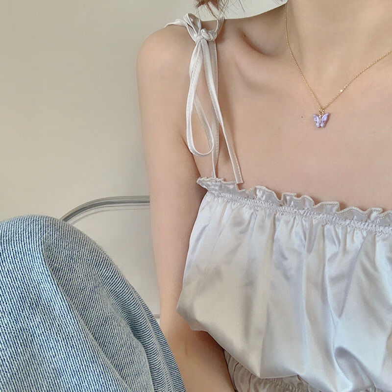 新款超仙蝴蝶项链女学生i简约气质锁骨链冷淡风百搭闺蜜吊坠女 闺蜜装