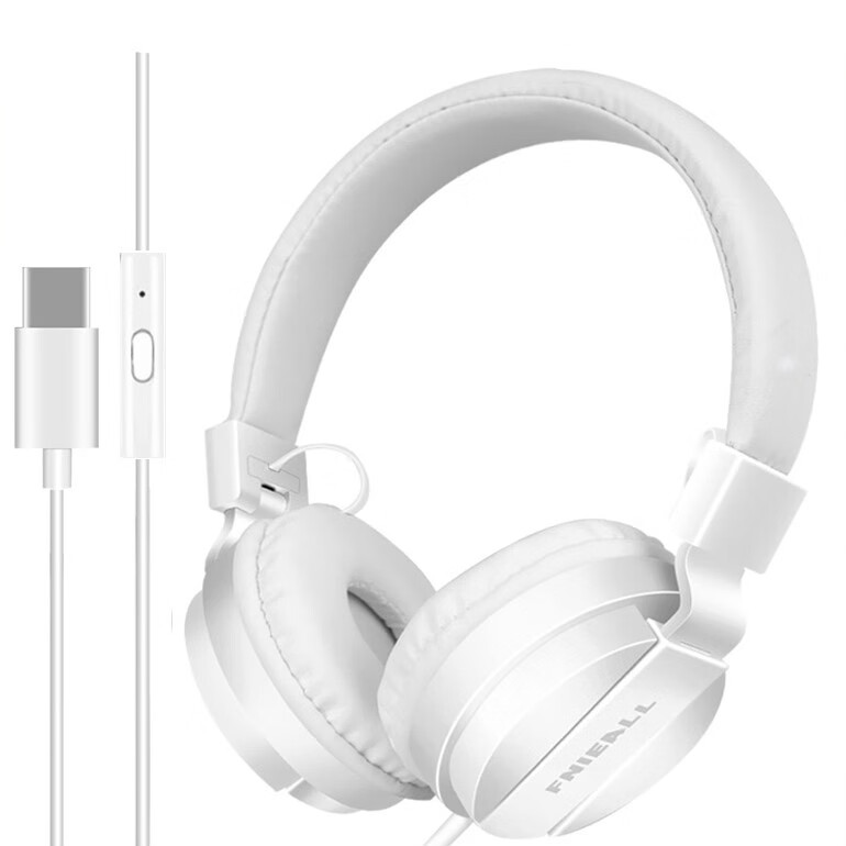 华为适用适用于一加oppo手机耳机头戴式typec接口扁插头有线带麦糖蚁