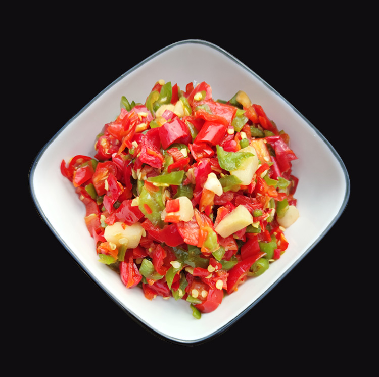 农家剁辣椒彩椒酱手工蒜蓉剁椒酱安徽特产双色辣椒酱超特辣下饭菜蒜蓉