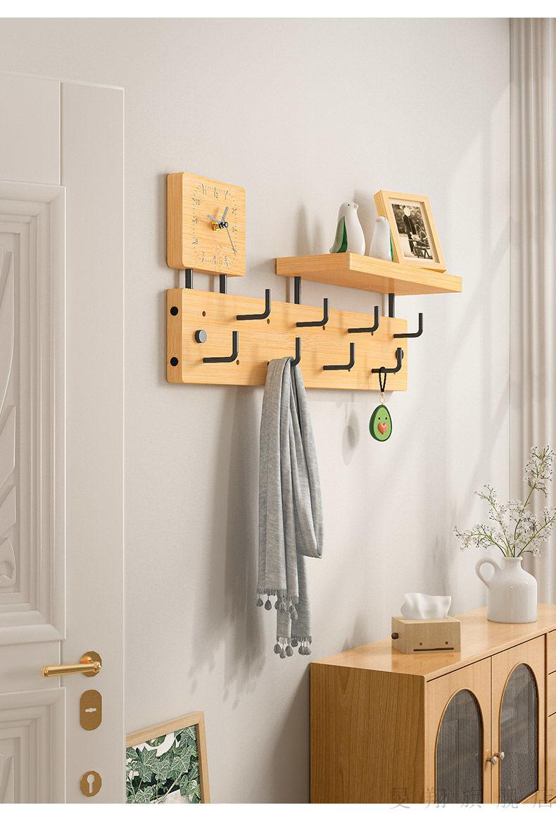 旻翔墙上墙壁架子玄关置物架隔板进门挂衣架壁挂衣服挂钩衣帽架挂衣钩