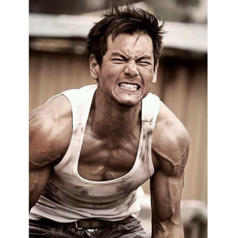 肌肉男图健身房励志挂画宿舍房间壁画z436竖版画40x60厘米pp胶独立