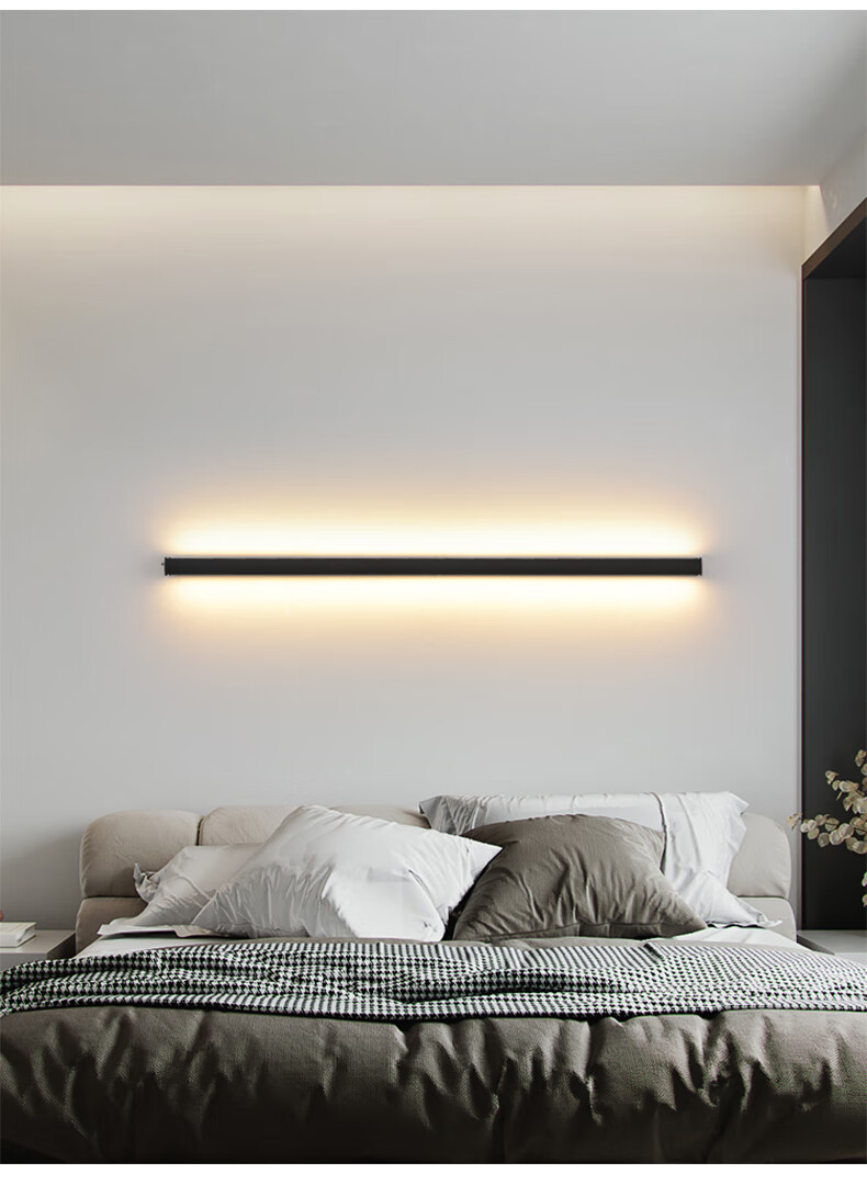 壁灯极简led长条线性灯沙发客厅背景墙灯创意卧室床头灯003 150cm无极