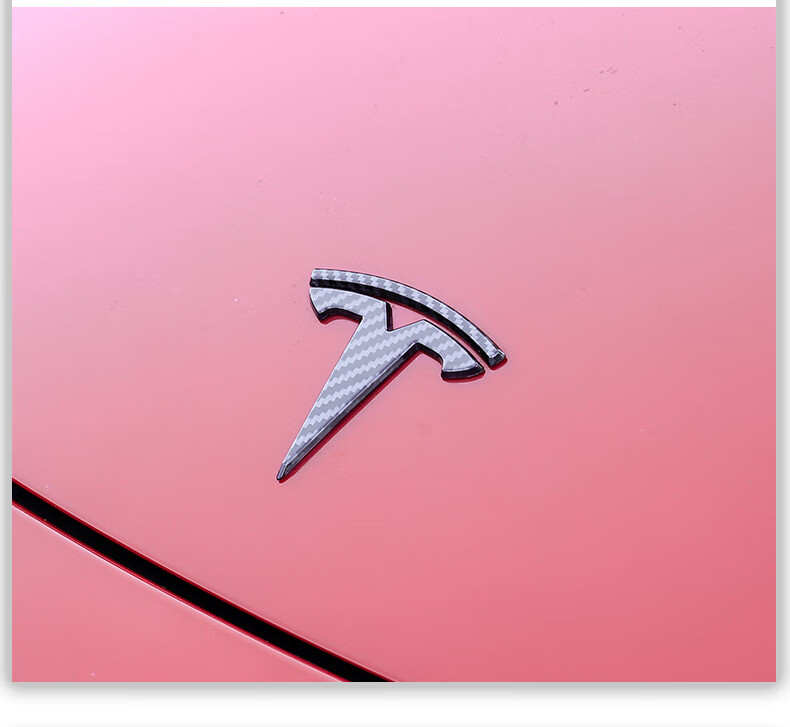 特斯拉model3前车头标改装tesla后尾标方向盘标志碳纤维装饰配件model