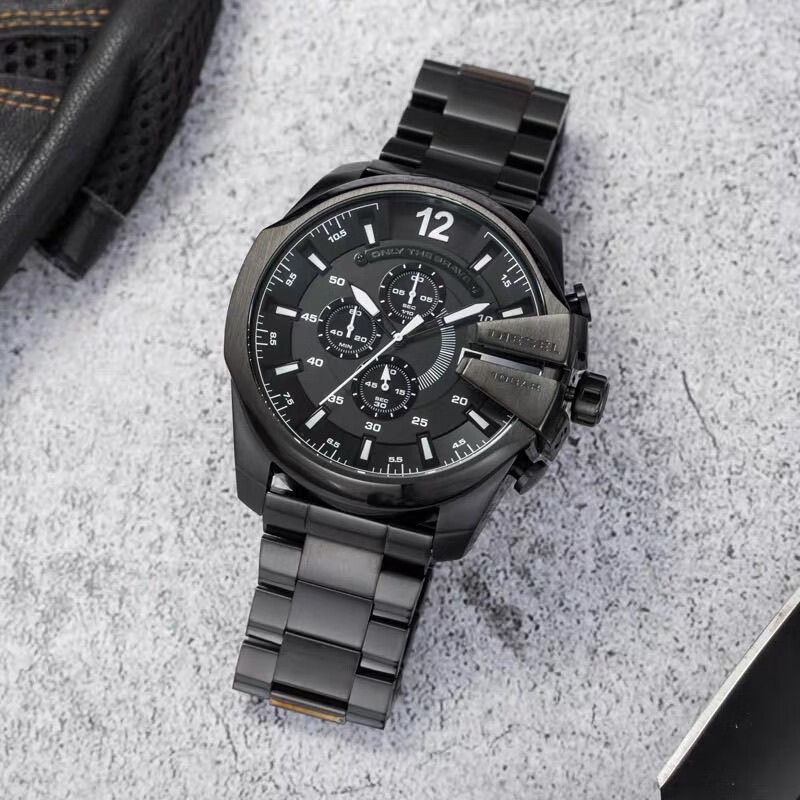 diesel迪赛手表男偏光大表盘时尚钢带欧美石英腕表dz7395杰霆 dz7888