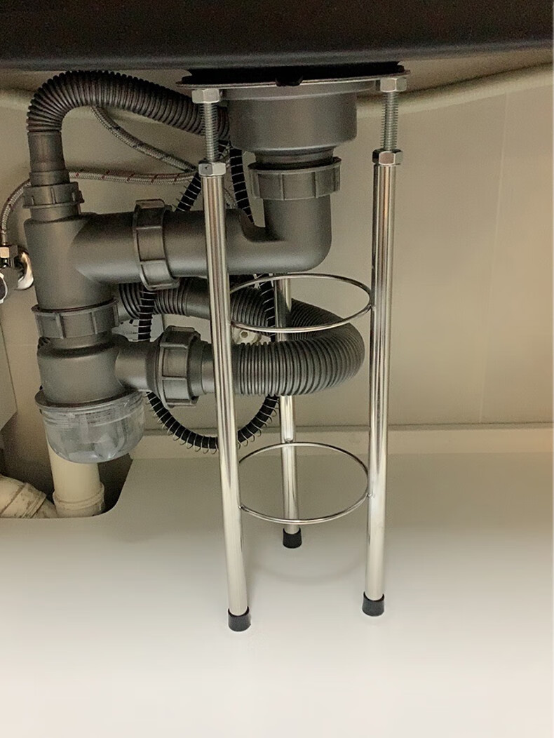 盆支撑杆厨房水槽台下盆支撑架专用托架调节石英石固定架菜盆水槽支架