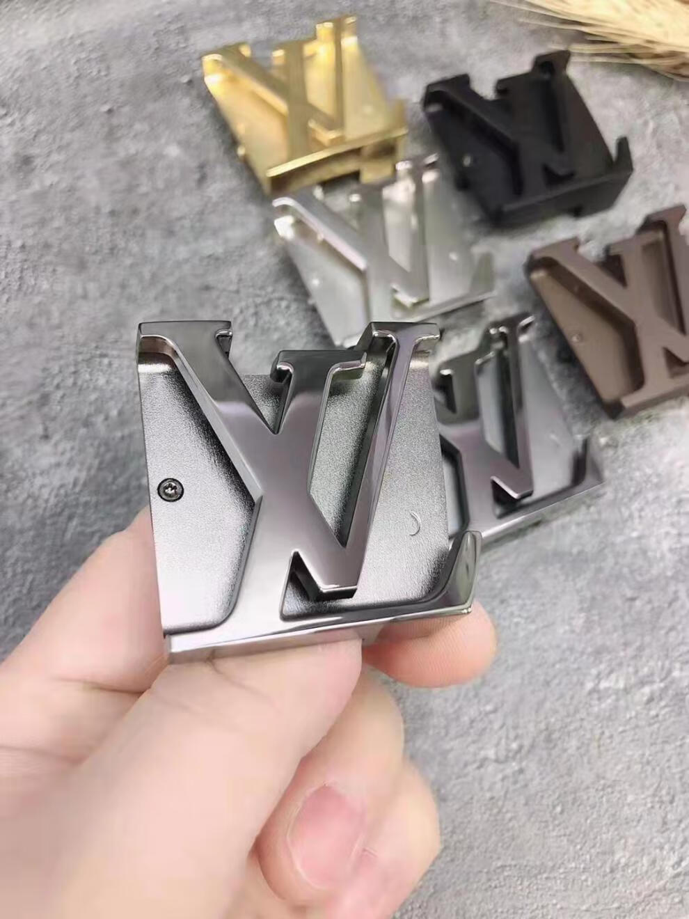 原版五金适用lv皮带扣头男士商务休闲不锈钢腰带扣男女裤带头 拉丝金