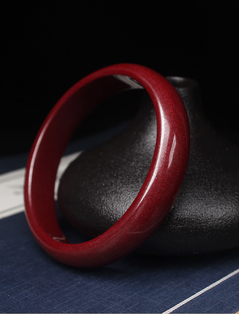 韩莱缇(hlt)原矿朱砂心经手镯高含量紫金砂本命年红镯子女款饰品玉镯