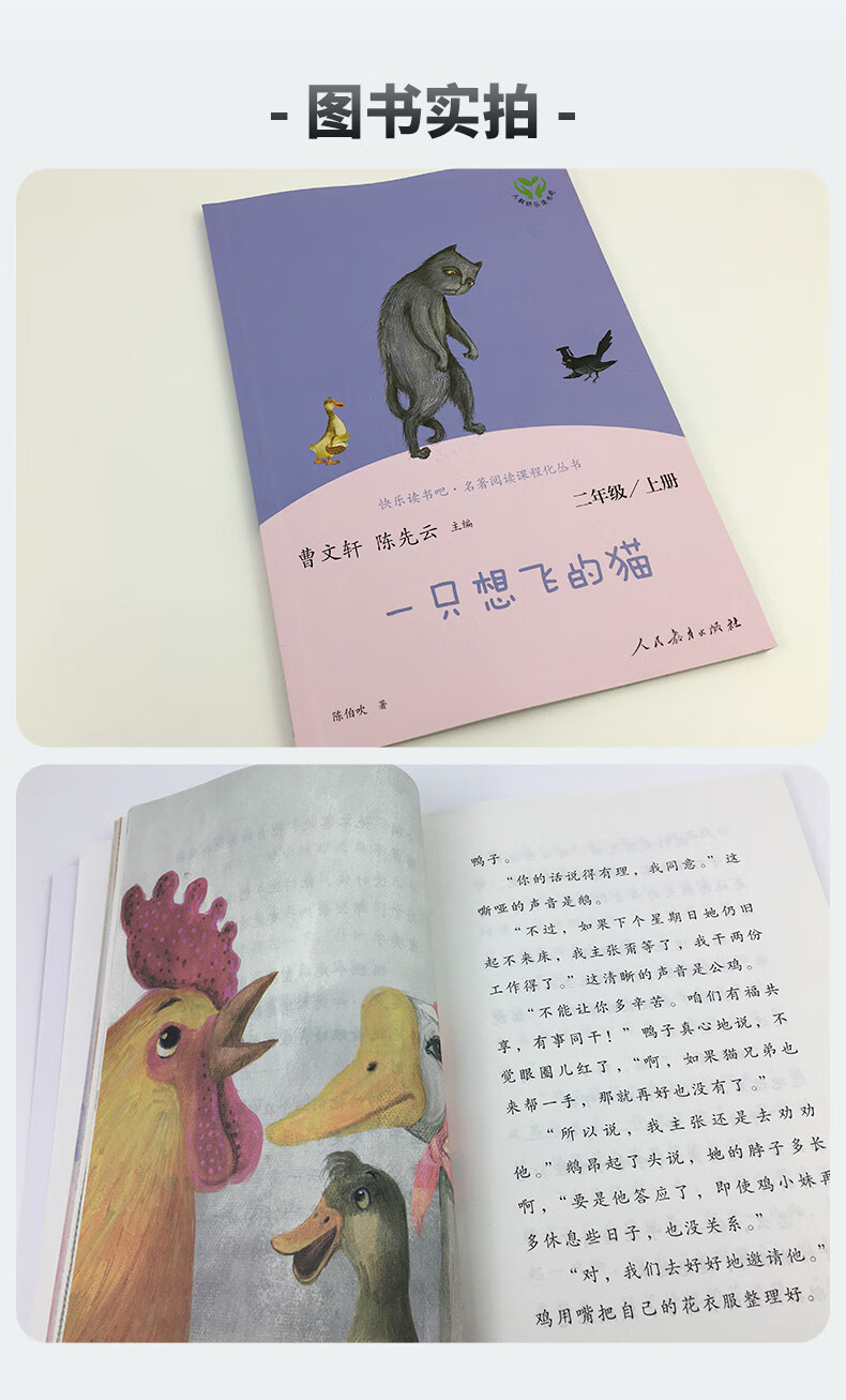 一隻想飛的貓快樂讀書吧二年級上冊統編人教版語文教科書配套暑假寒假