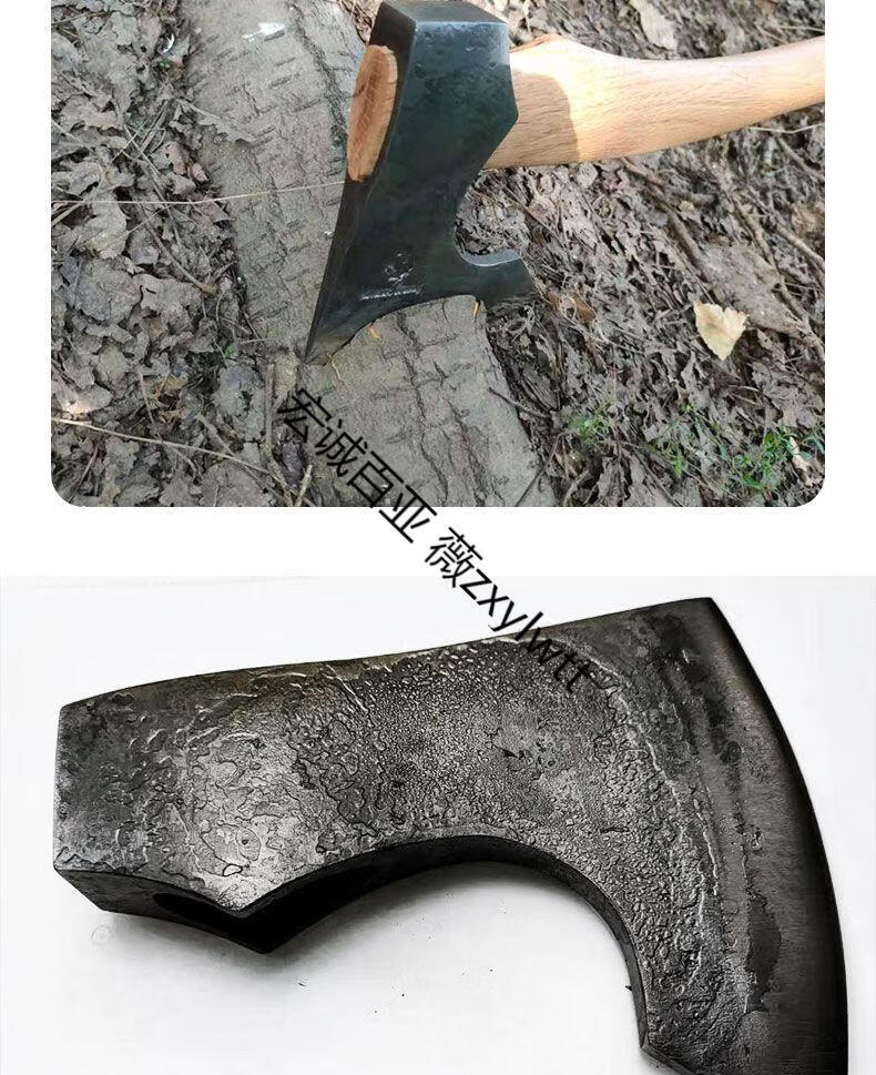 尼曼斧弹簧钢手工锻打斧头斧子户外斧柴斧木工斧弹簧钢斧头未开刃