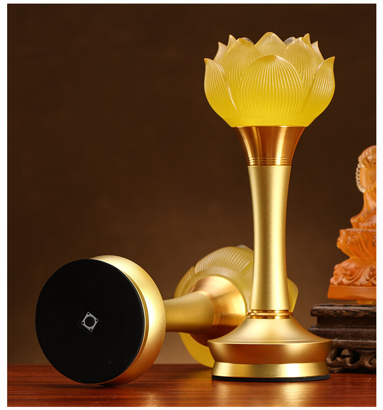 吉祥缘 莲花灯led充电琉璃佛供灯家用佛堂用品插电供佛灯佛前供灯长明